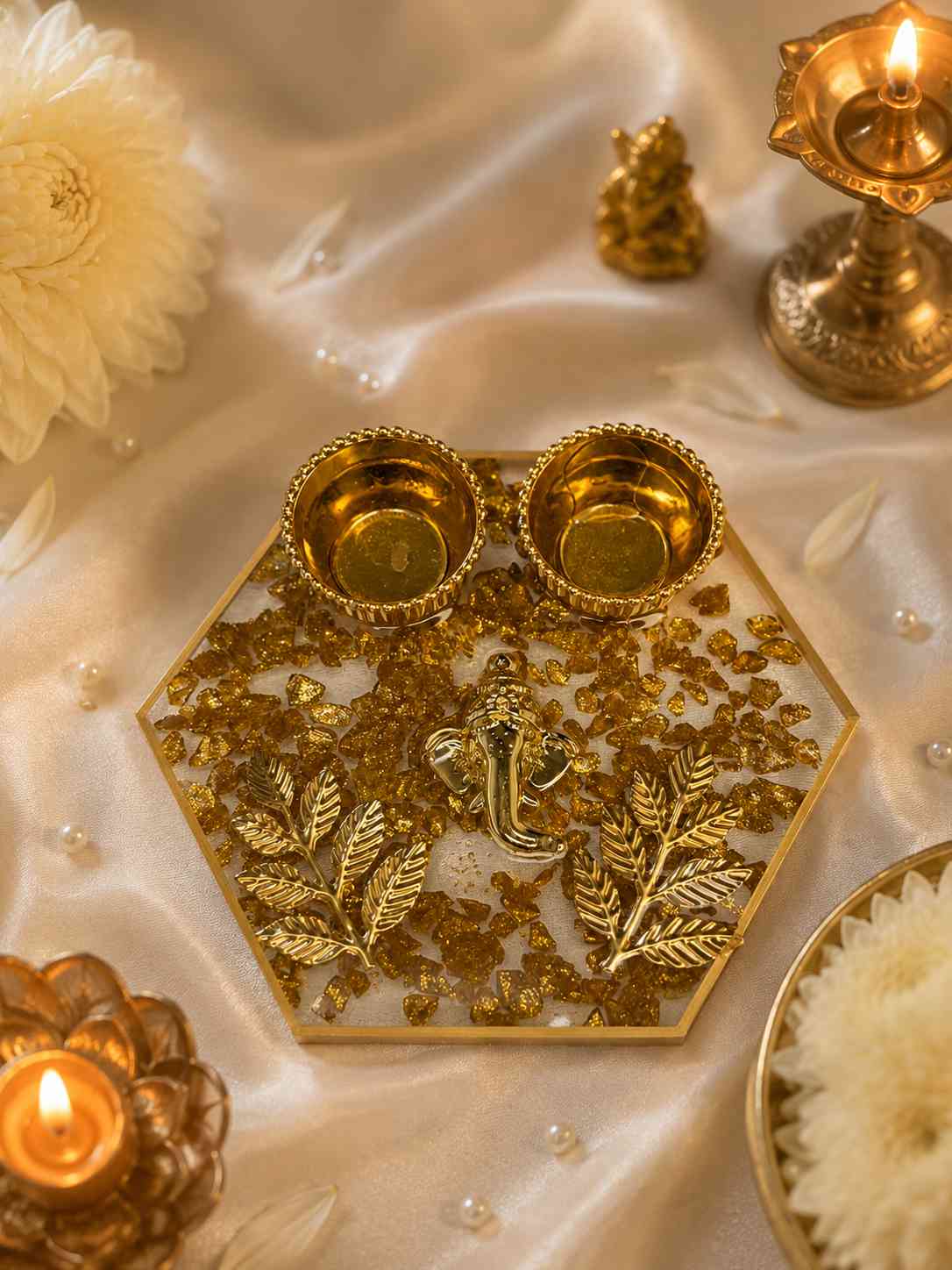 Resin Luxury Pooja Thali 