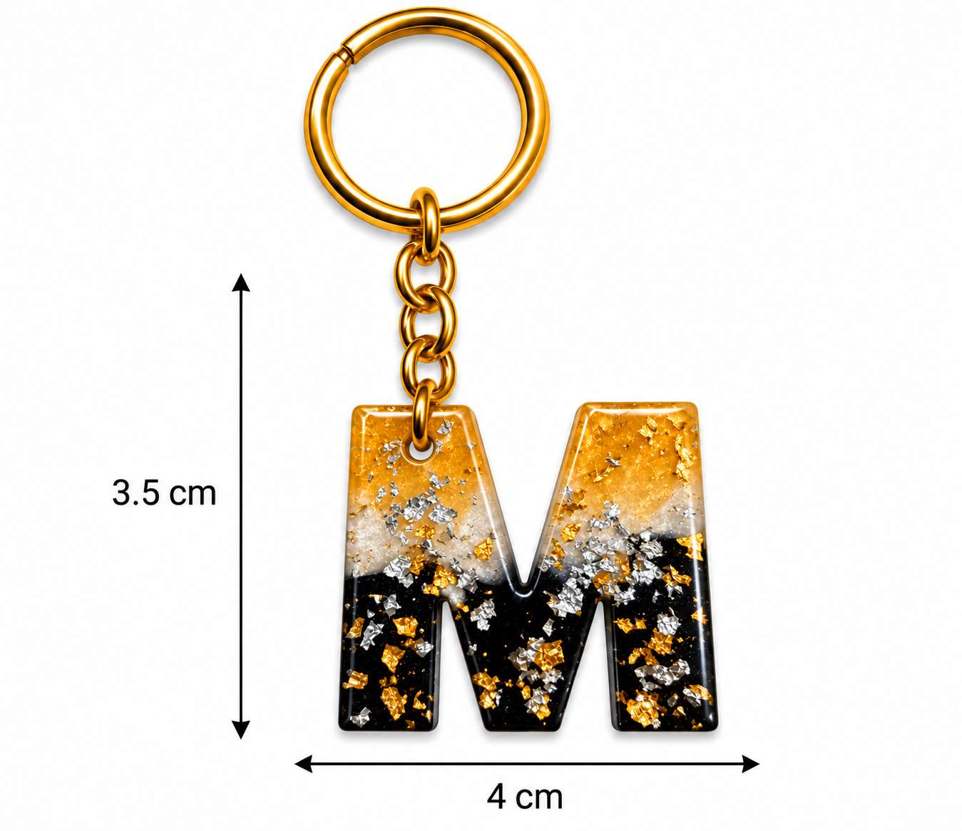 Alphabet Epoxy Resin Keychain