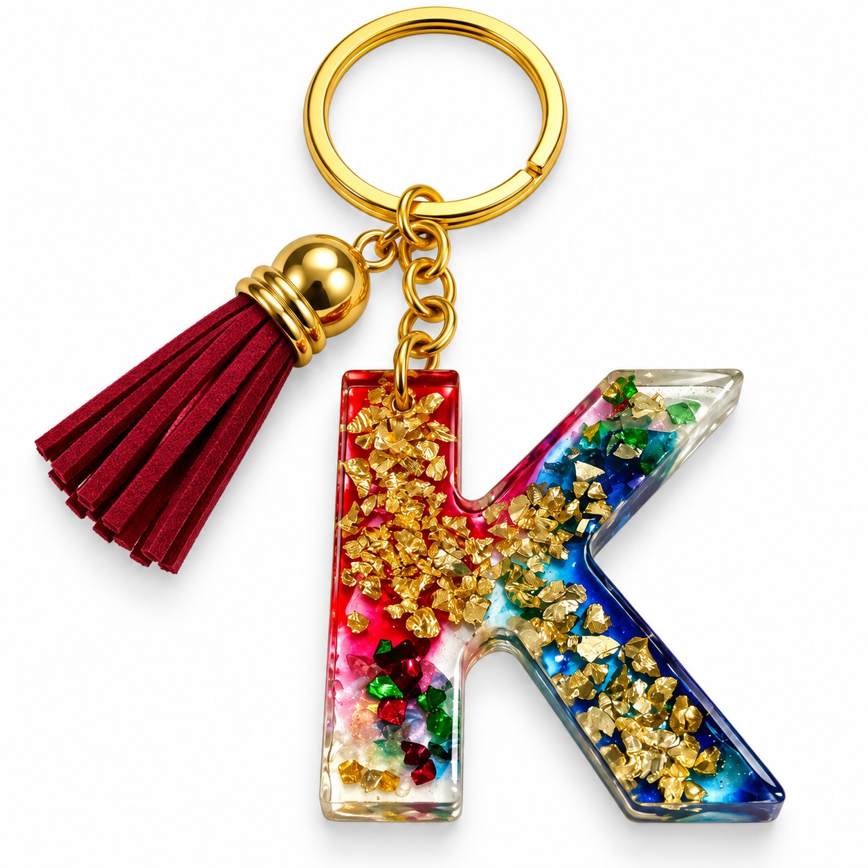 Alphabet Epoxy Resin Keychain