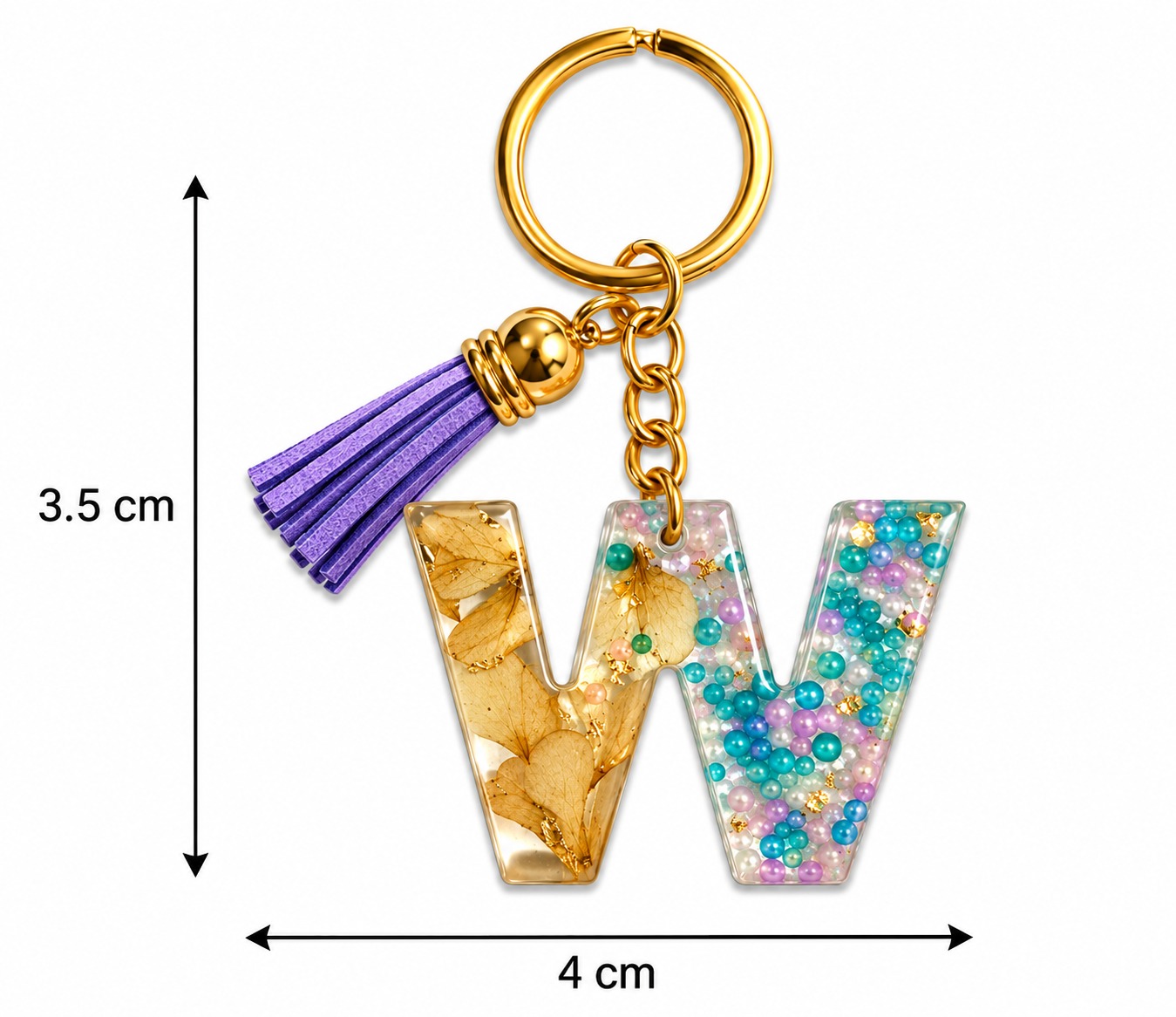 Alphabet Epoxy Resin Keychain