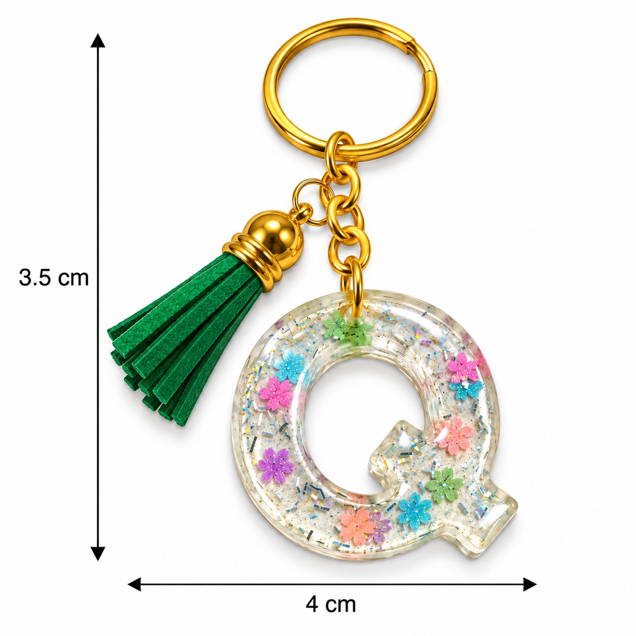 Alphabet Epoxy Resin Keychain