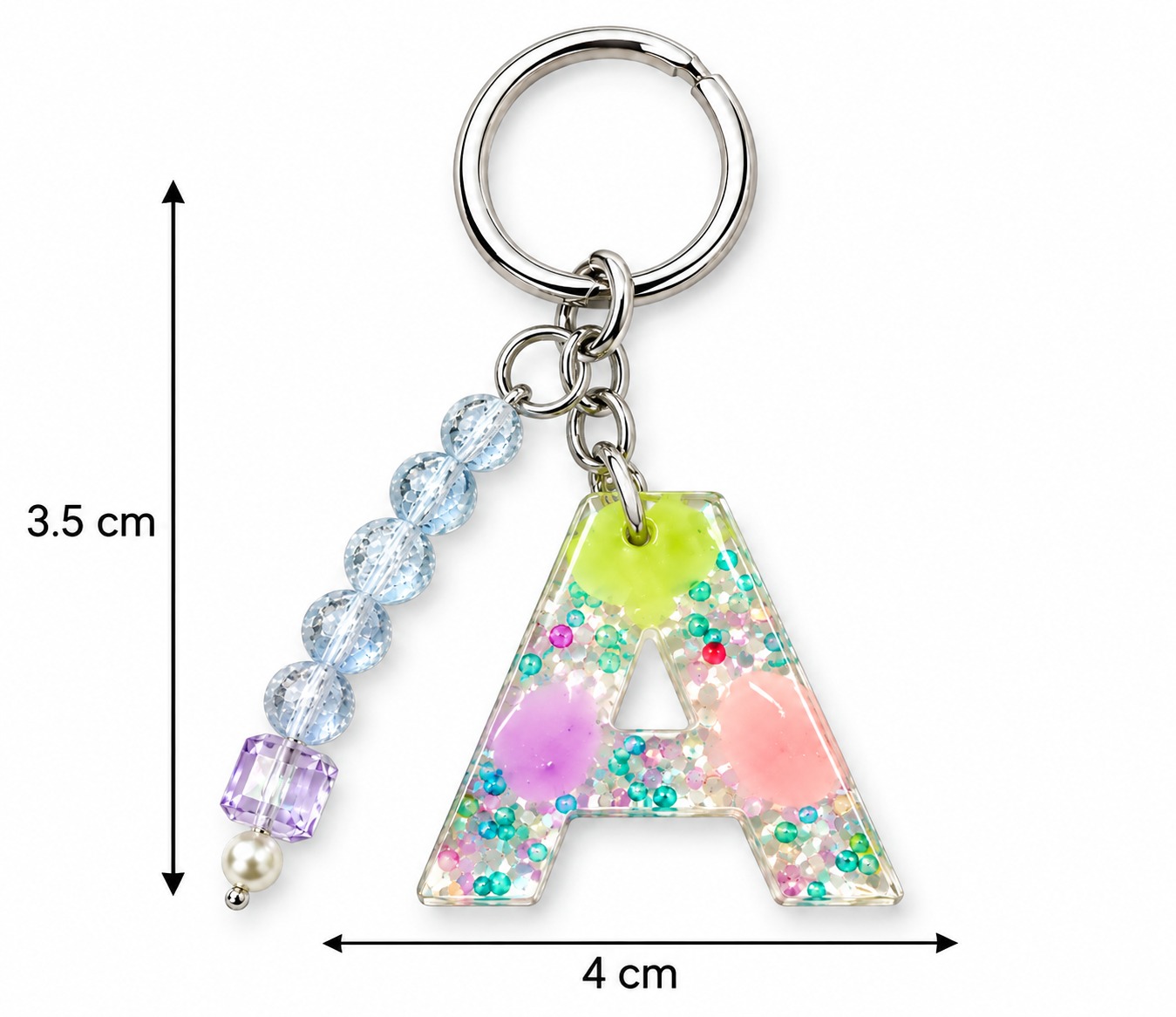 Alphabet Epoxy Resin Keychain