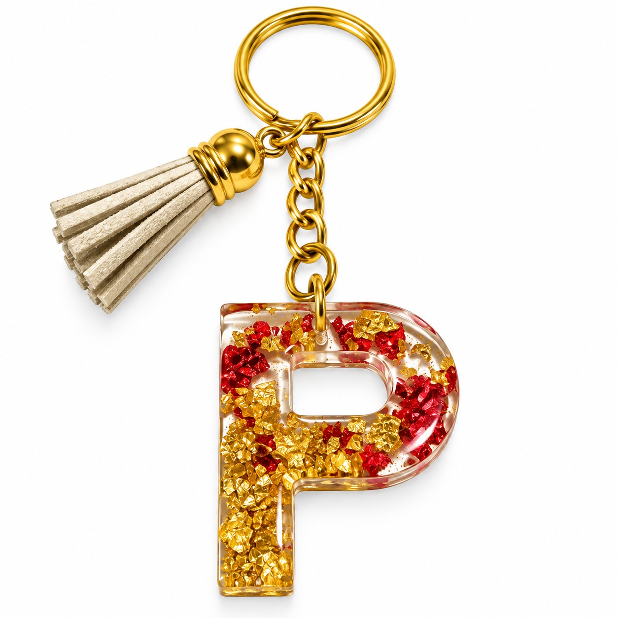Alphabet Epoxy Resin Keychain