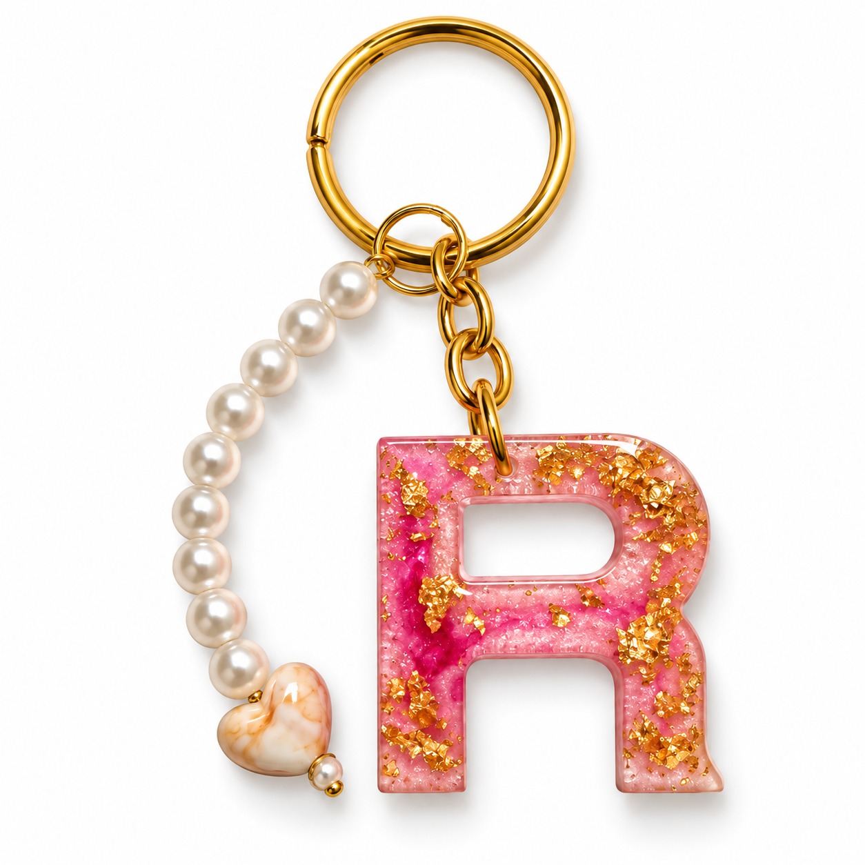 Alphabet Epoxy Resin Keychain