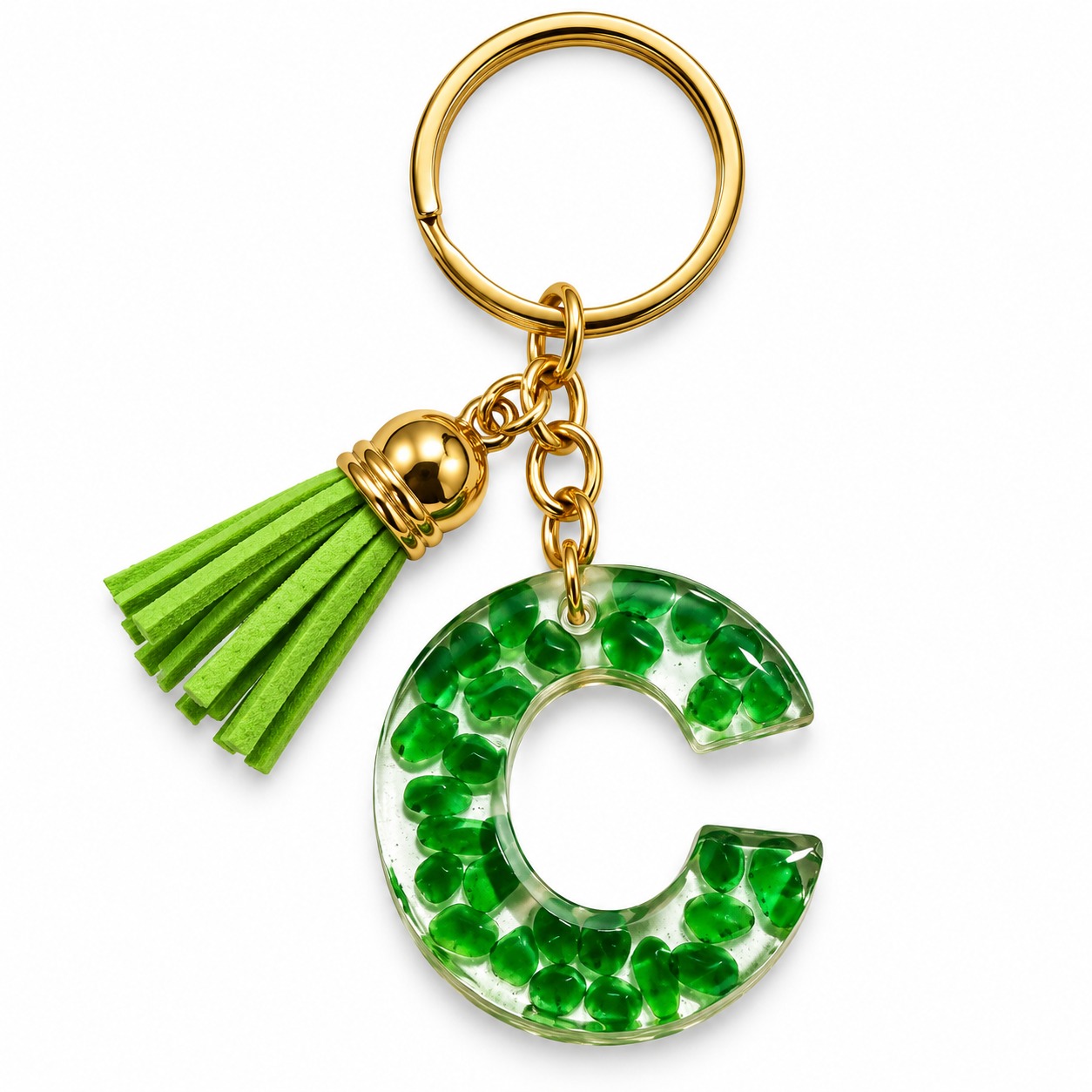 Alphabet Epoxy Resin Keychain
