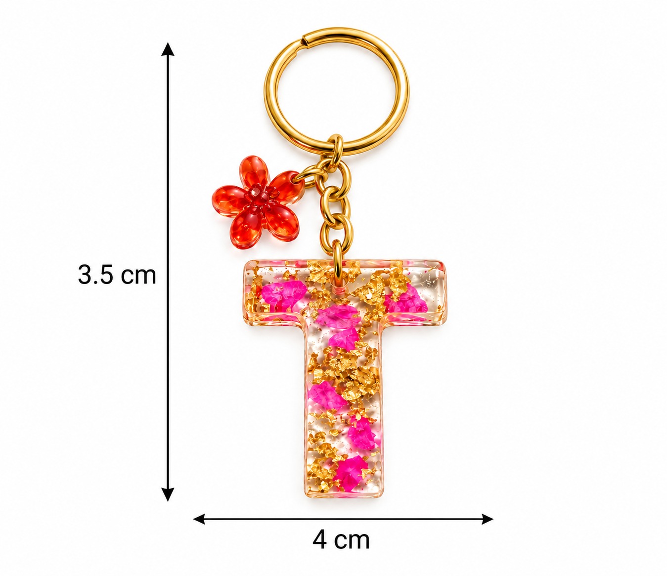 Alphabet Epoxy Resin Keychain