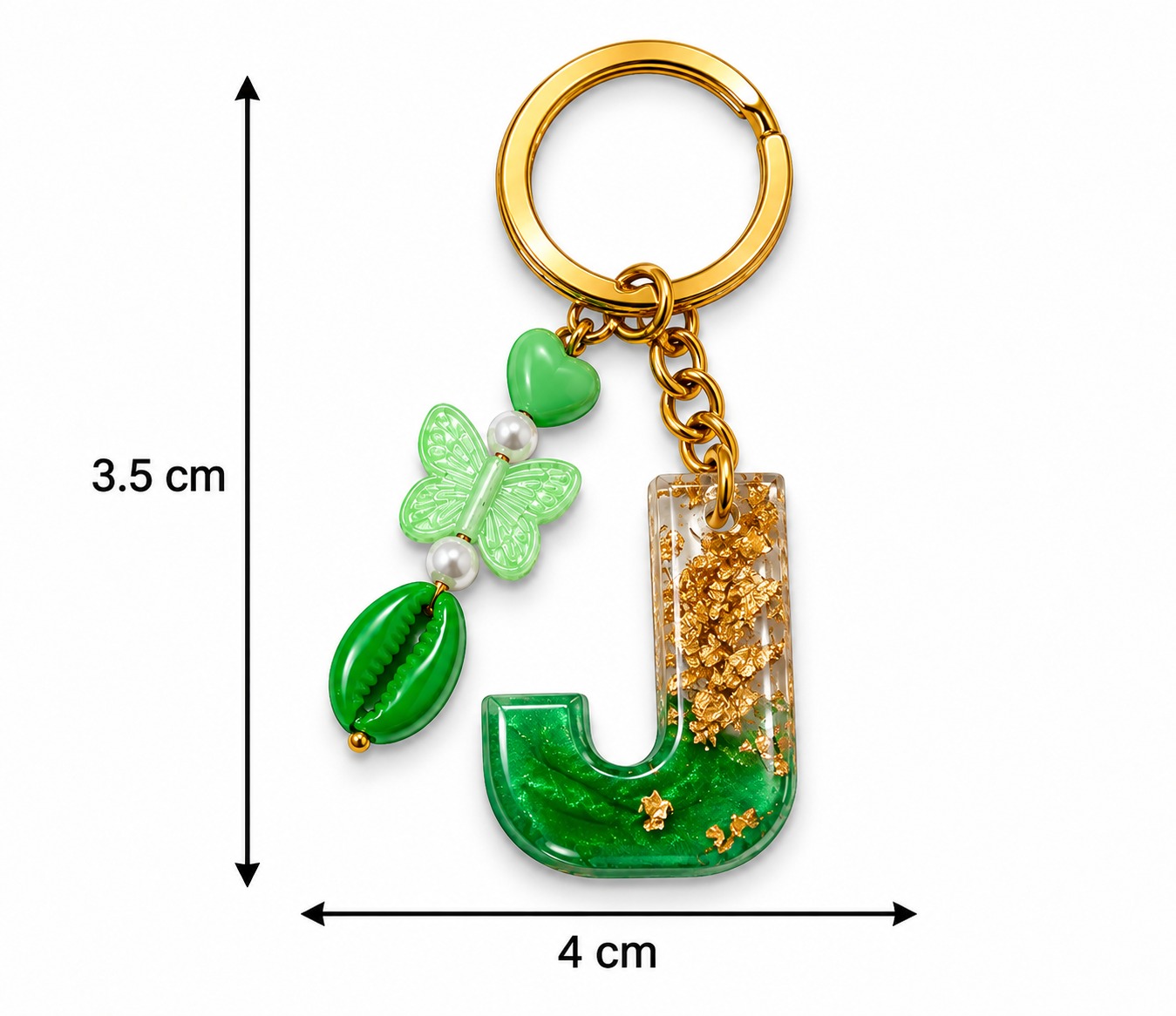 Alphabet Epoxy Resin Keychain