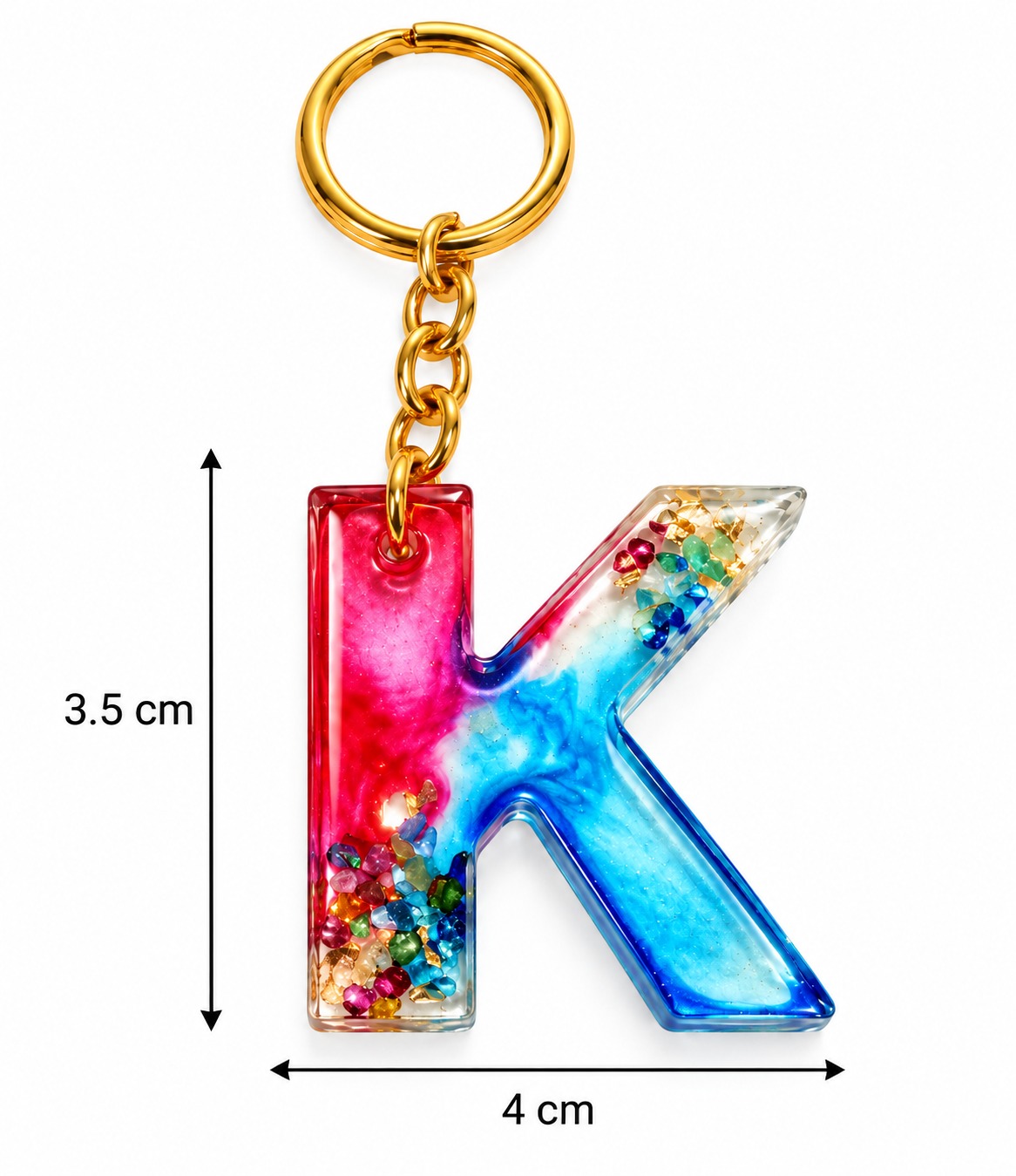Alphabet Epoxy Resin Keychain