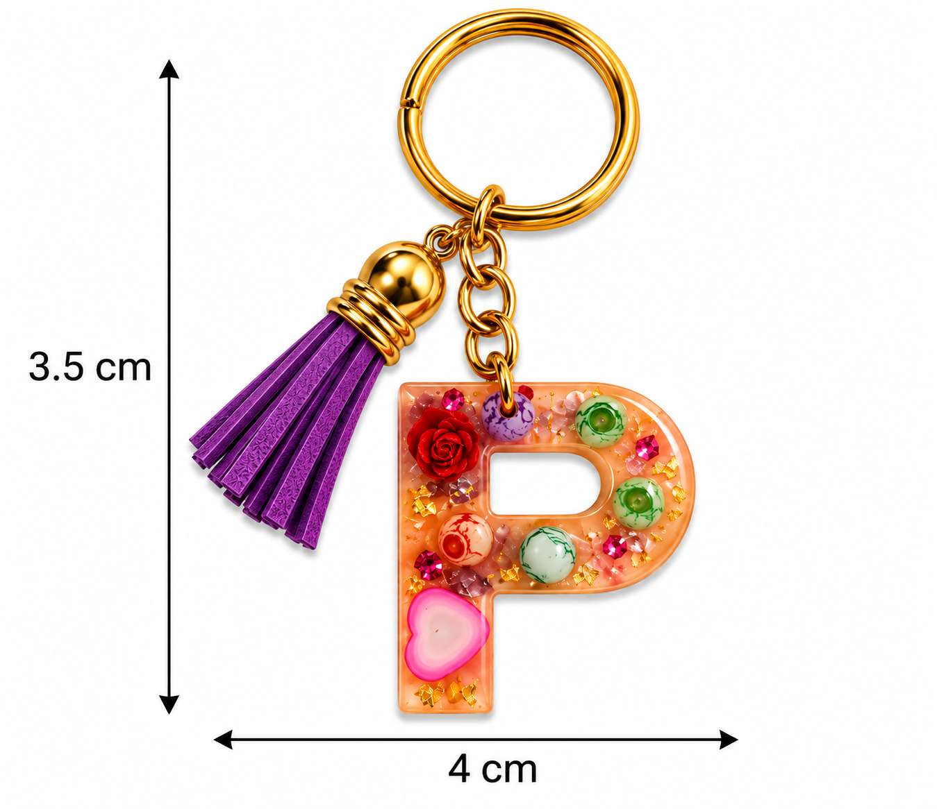 Alphabet Epoxy Resin Keychain