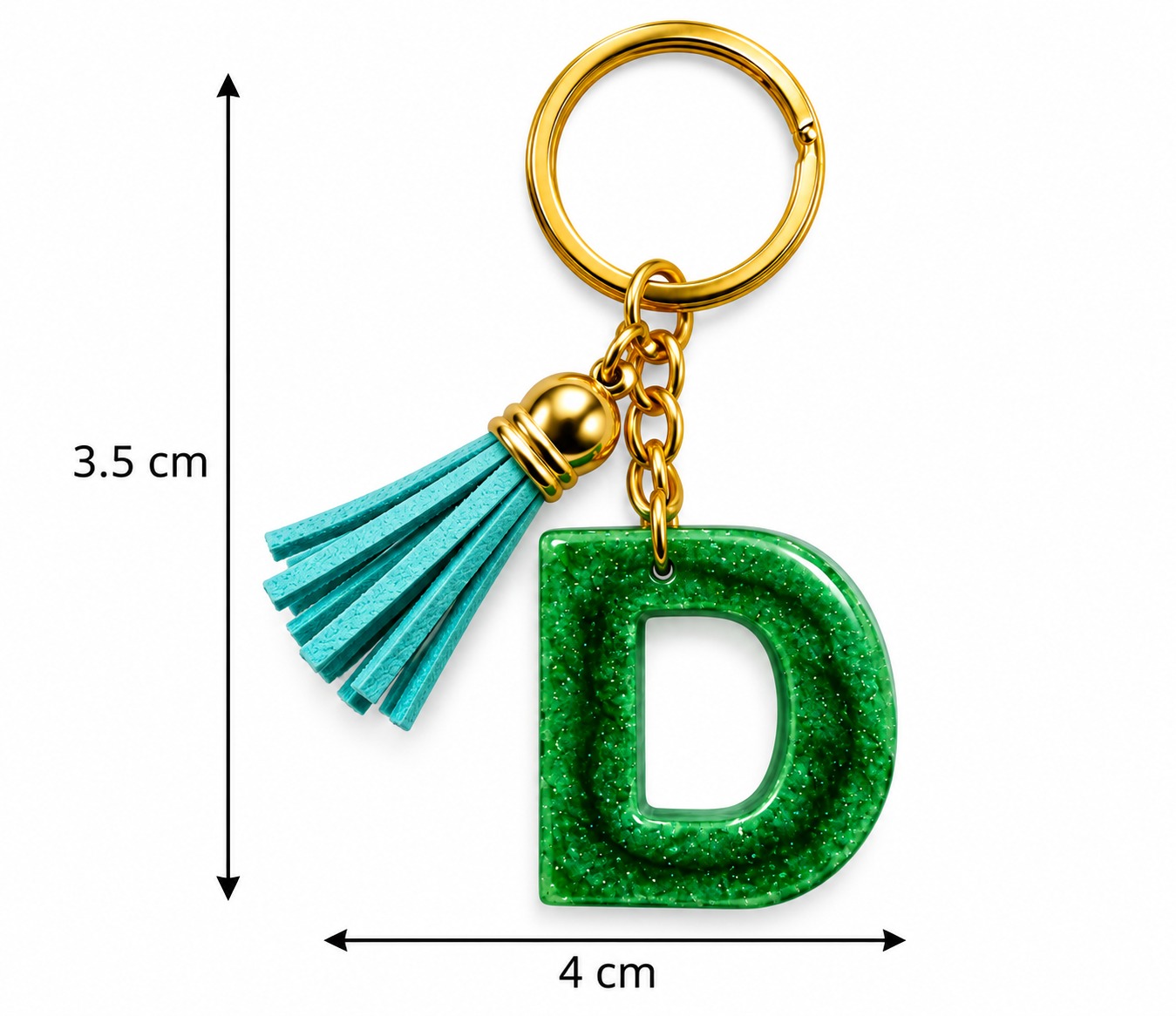 Alphabet Epoxy Resin Keychain