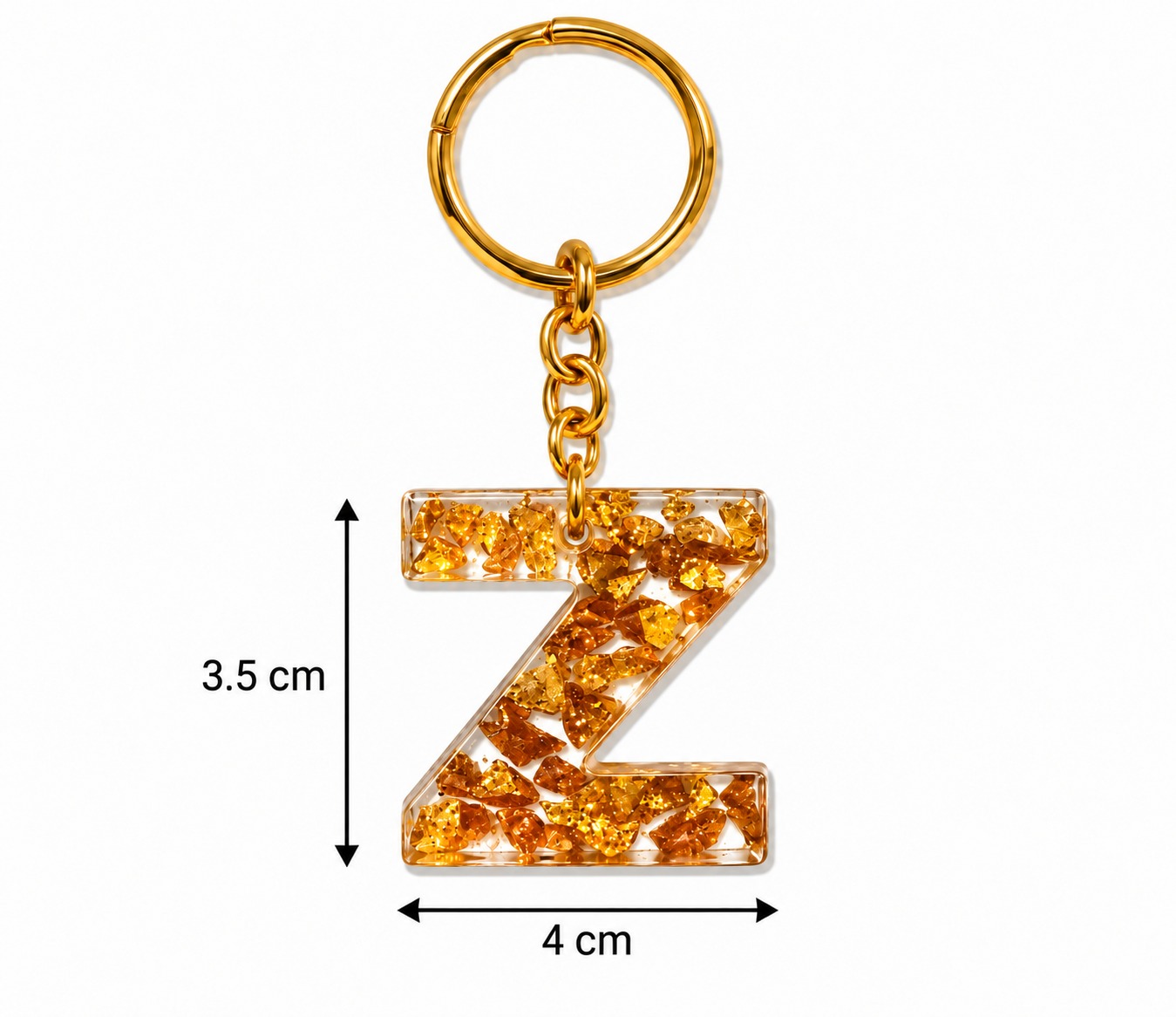 Alphabet Epoxy Resin Keychain