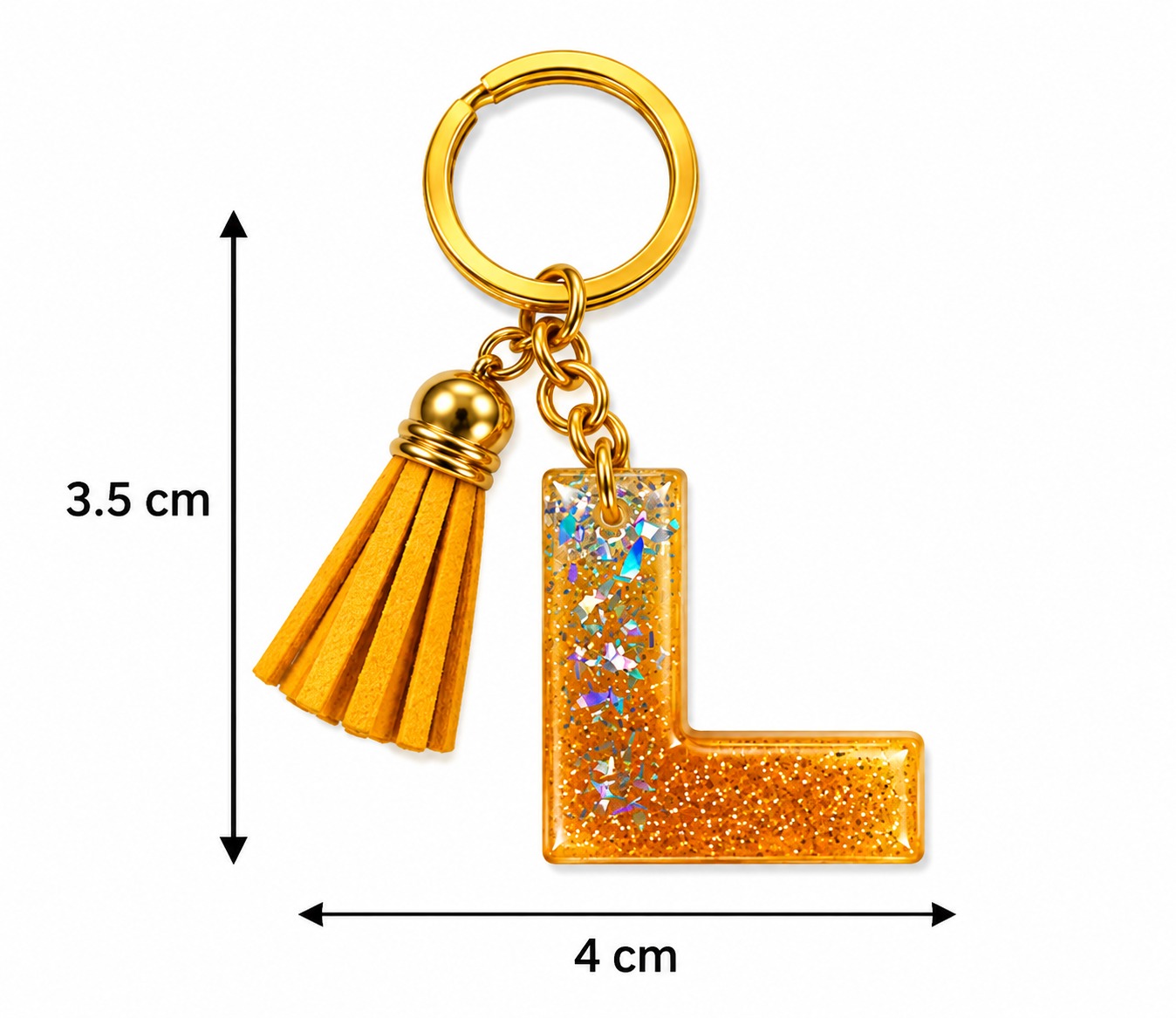 Alphabet Epoxy Resin Keychain