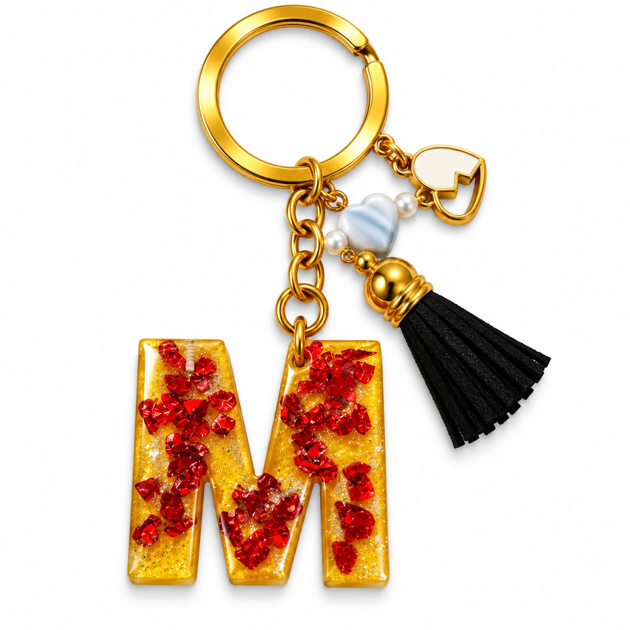 Alphabet Epoxy Resin Keychain