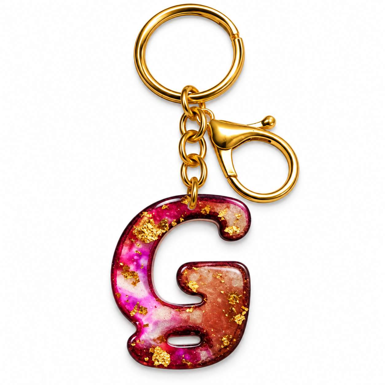 Alphabet Epoxy Resin Keychain