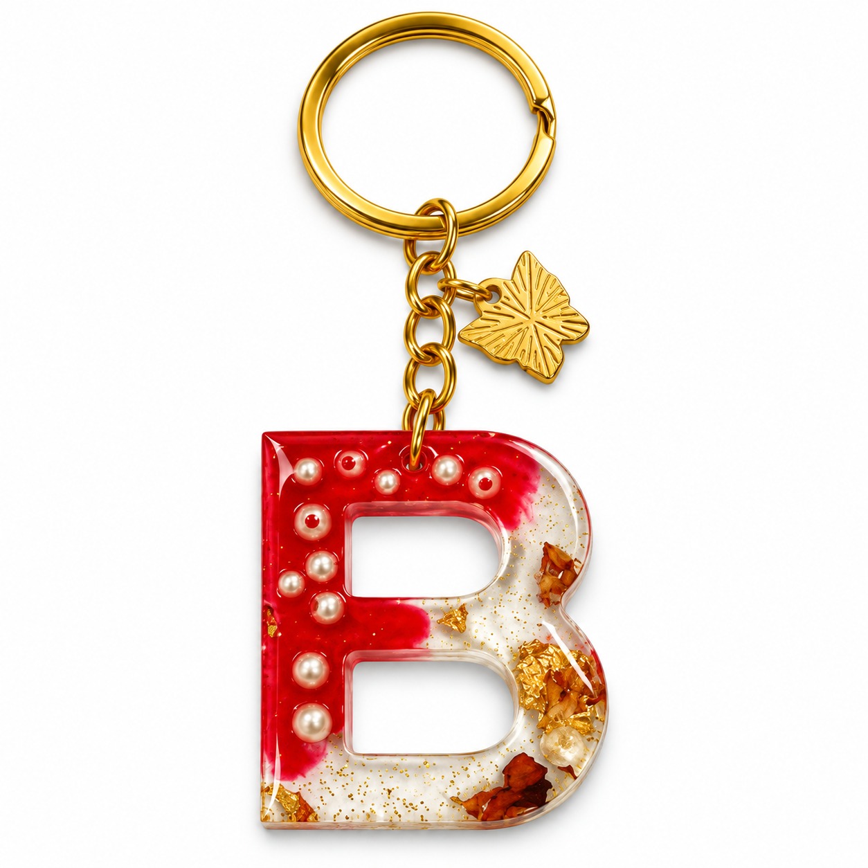 Alphabet Epoxy Resin Keychain