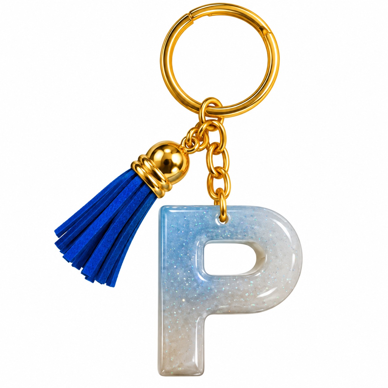 Alphabet Epoxy Resin Keychain