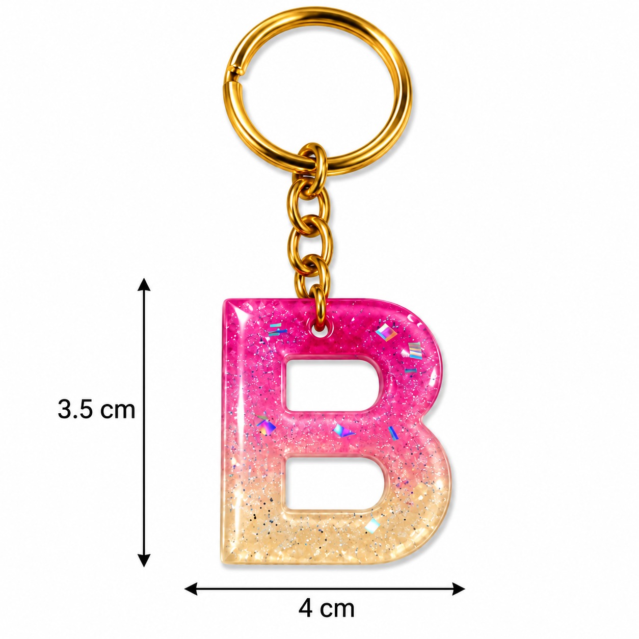 Alphabet Epoxy Resin Keychain