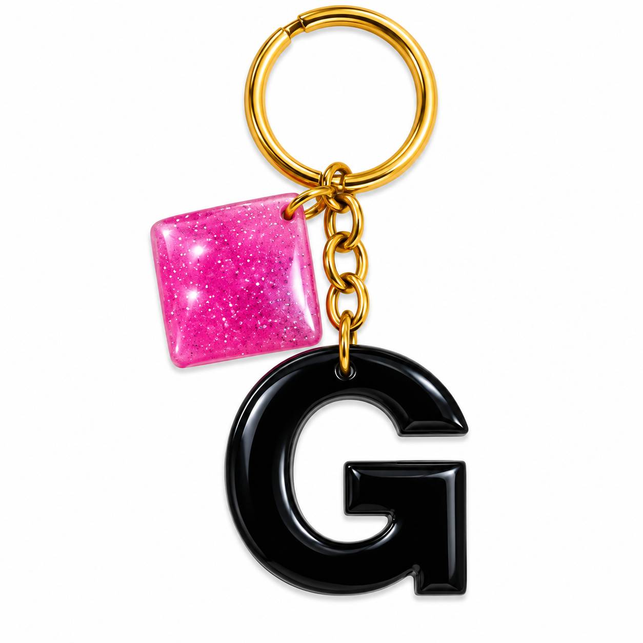 Alphabet Epoxy Resin Keychain