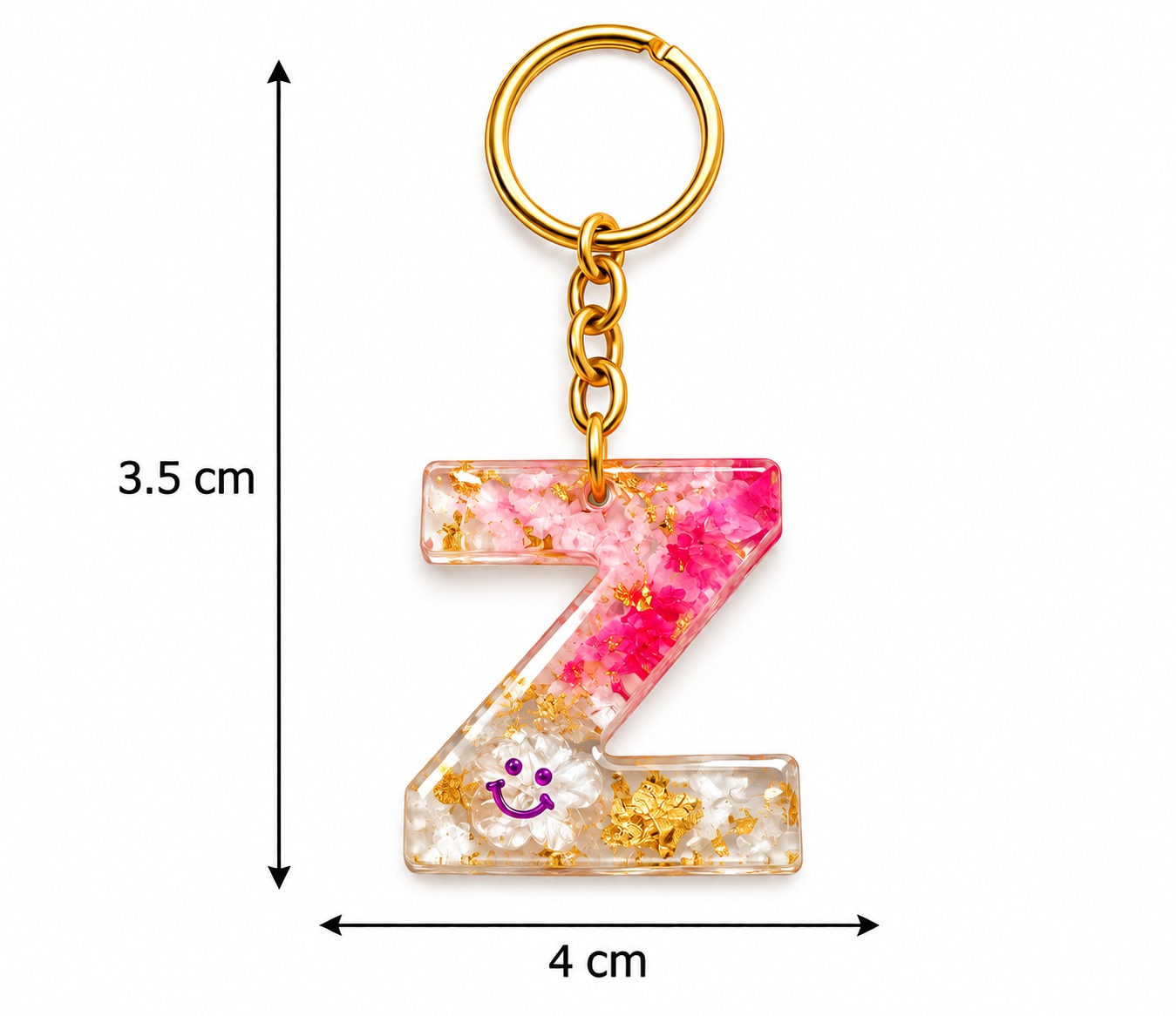 Alphabet Epoxy Resin Keychain
