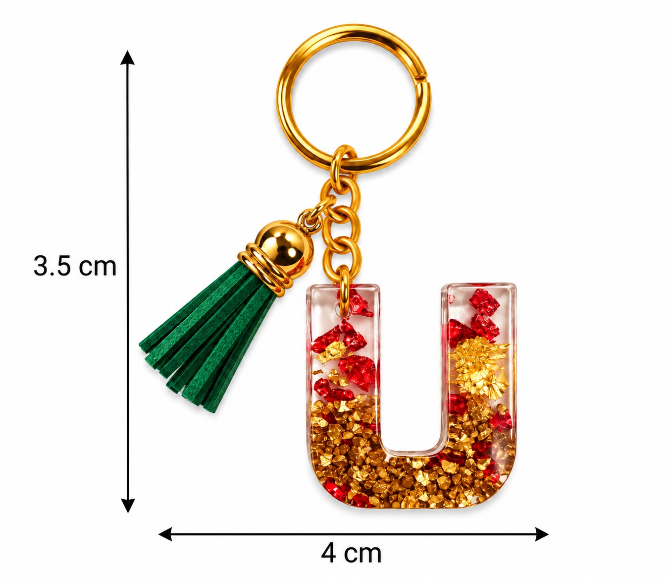 Alphabet Epoxy Resin Keychain