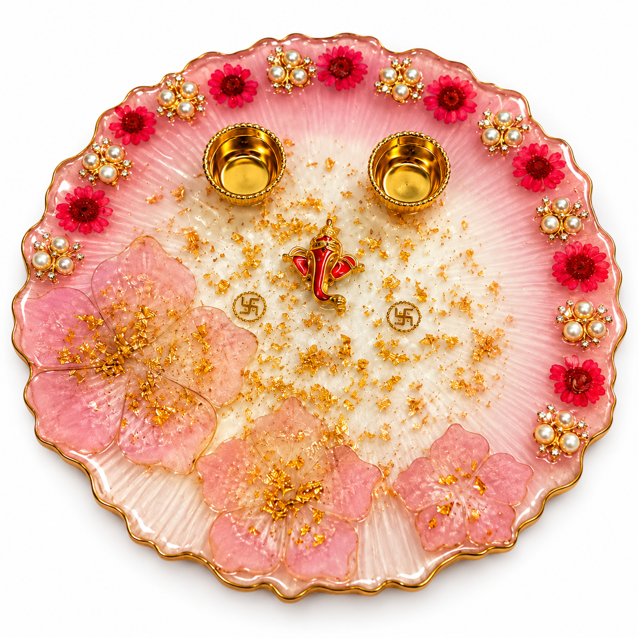 Epoxy Resin Luxury Pooja Thali BIG SIZE