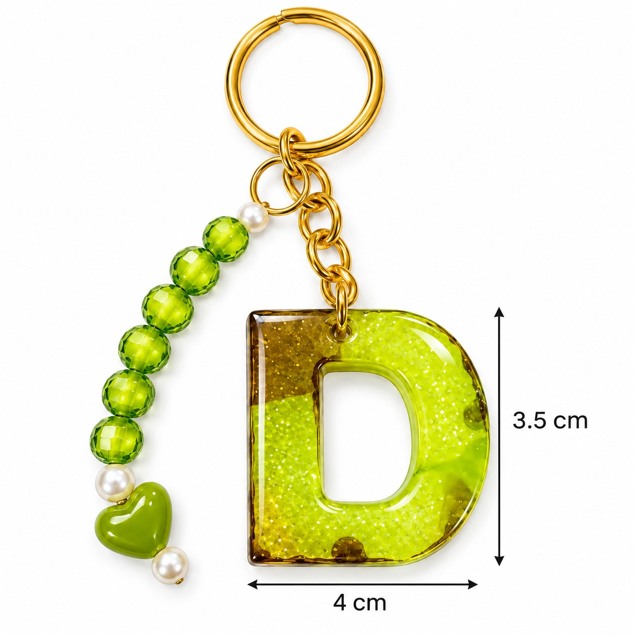 Alphabet Epoxy Resin Keychain