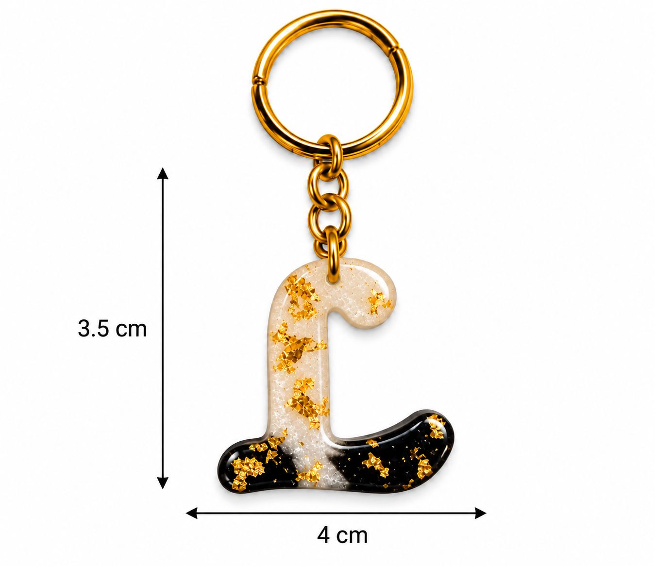 Alphabet Epoxy Resin Keychain