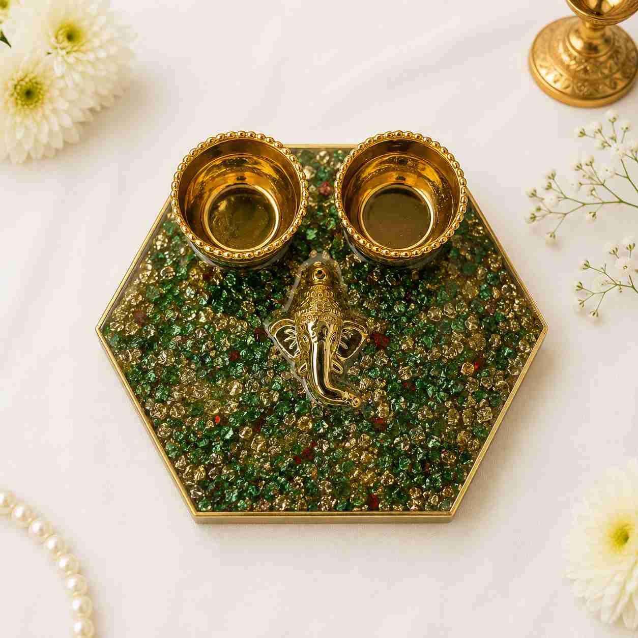 Resin Mini Pooja Thali 