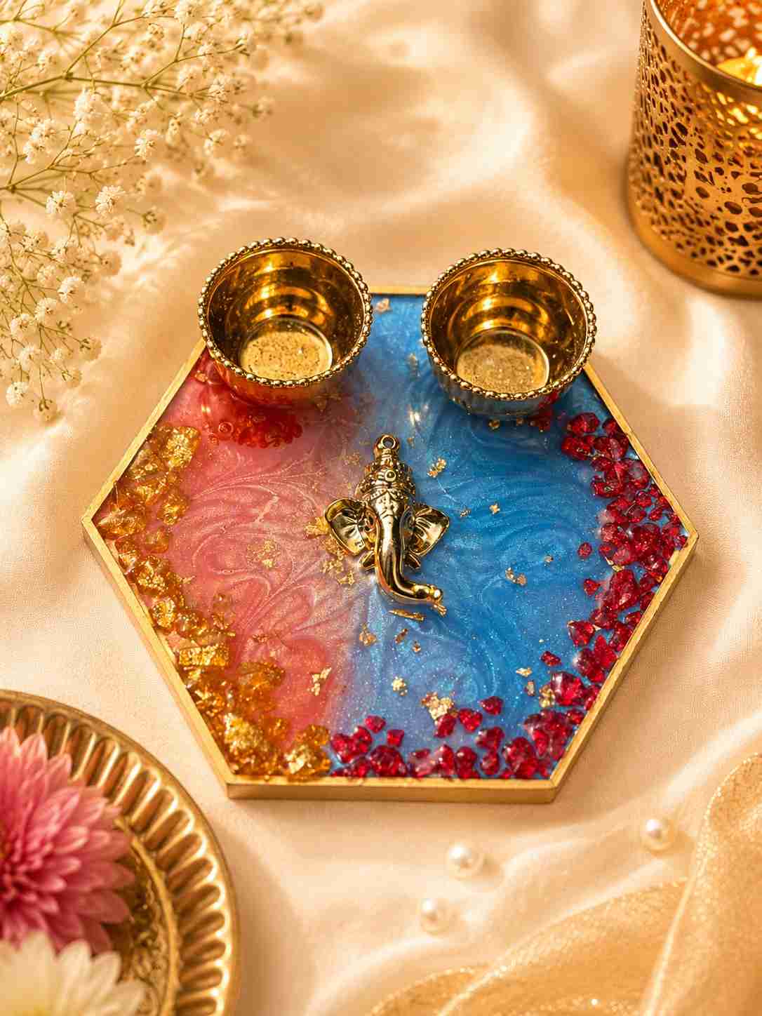 Resin Mini Pooja Thali 
