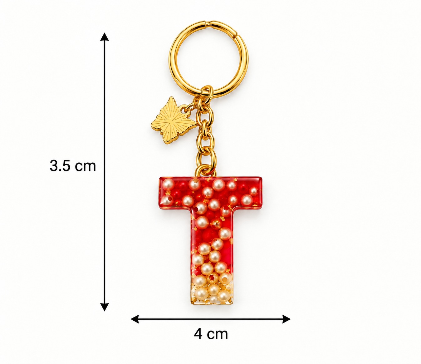 Alphabet Epoxy Resin Keychain