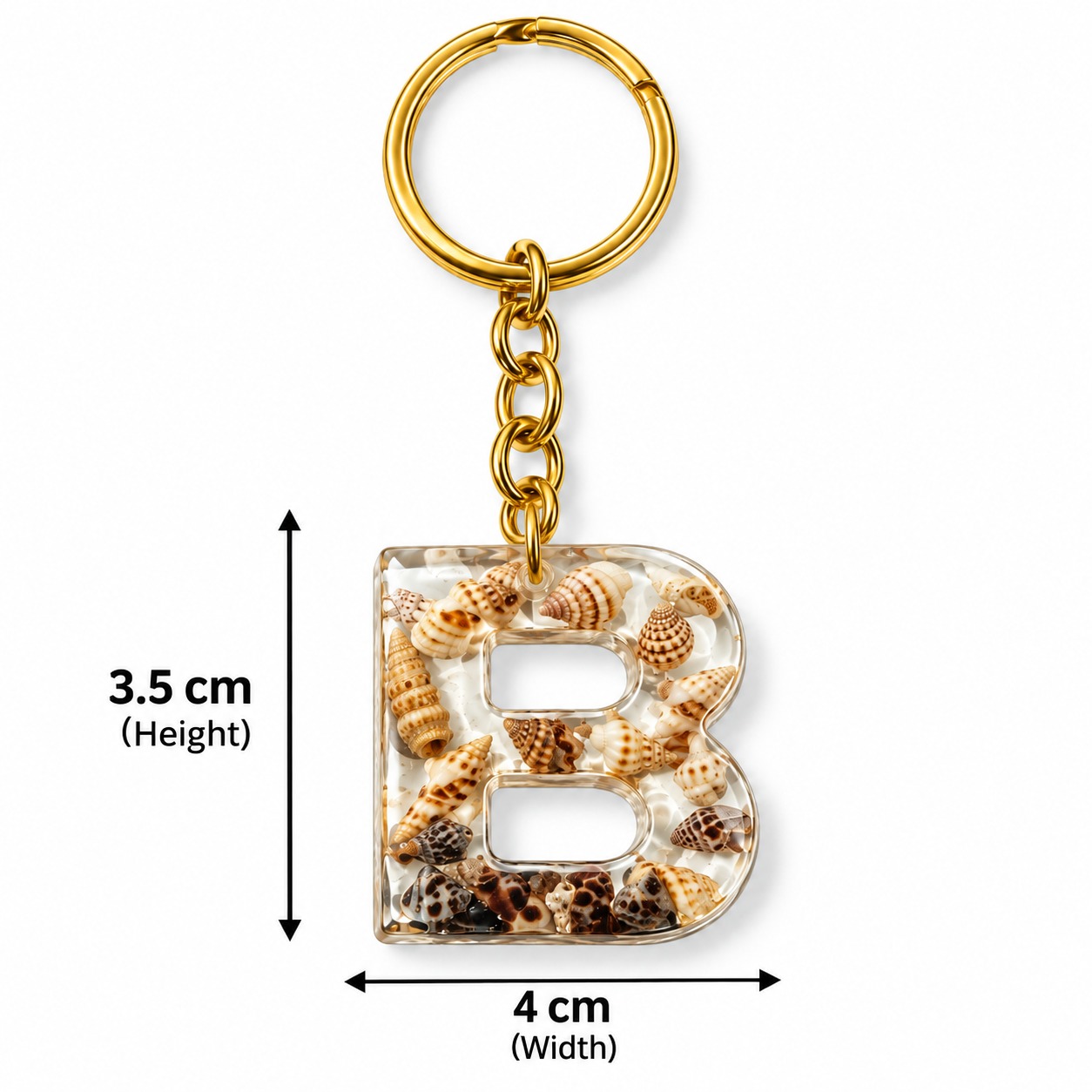Alphabet Epoxy Resin Keychain