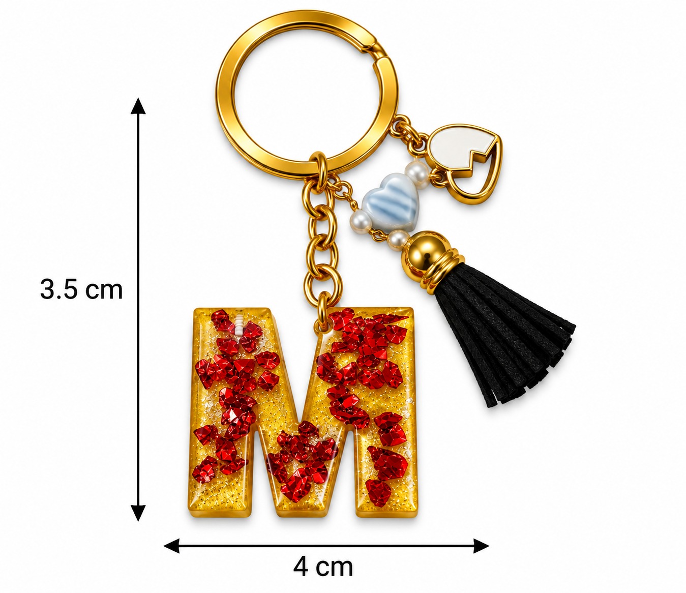 Alphabet Epoxy Resin Keychain