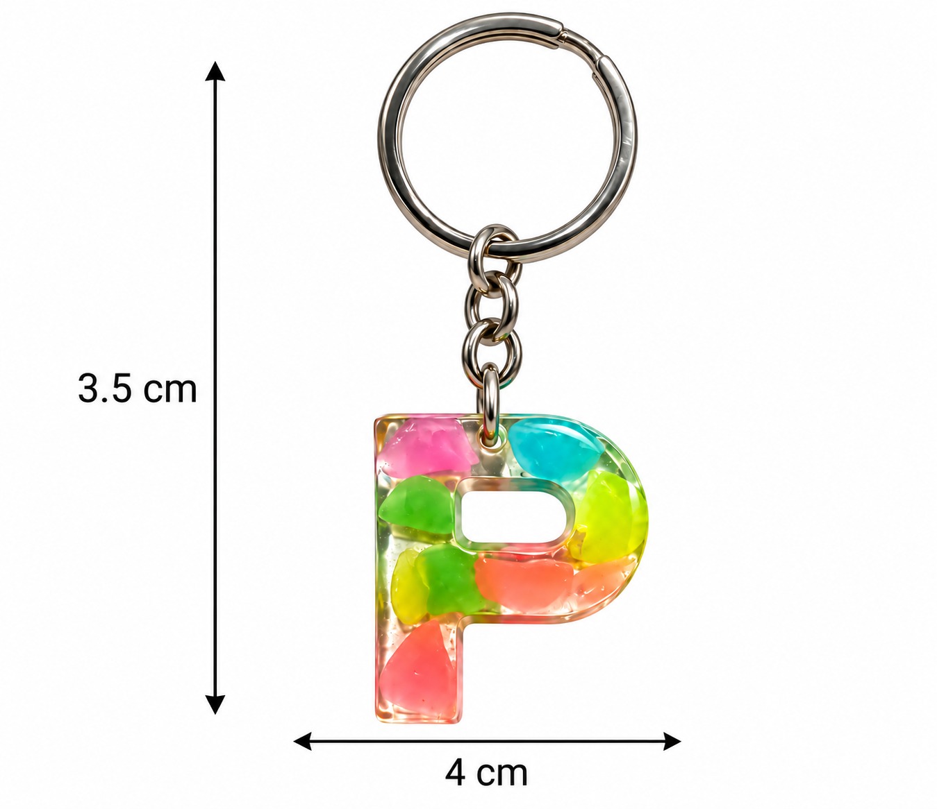 Alphabet Epoxy Resin Keychain