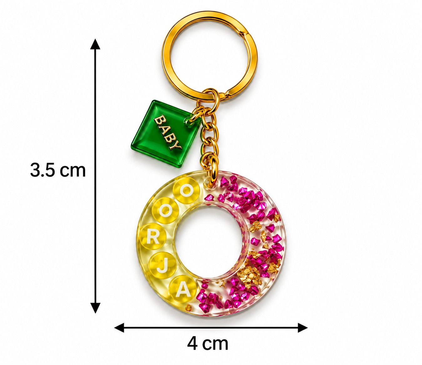 Alphabet Epoxy Resin Keychain