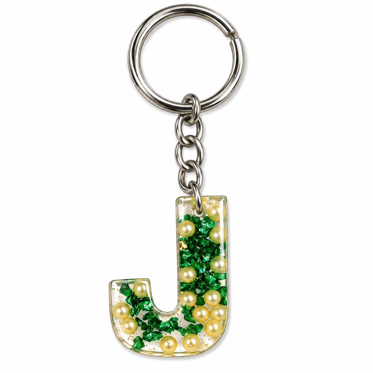 Alphabet Epoxy Resin Keychain