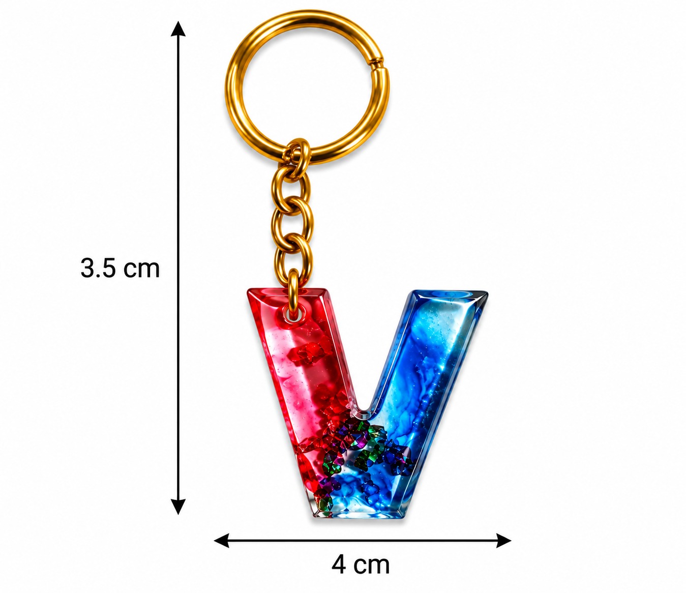 Alphabet Epoxy Resin Keychain
