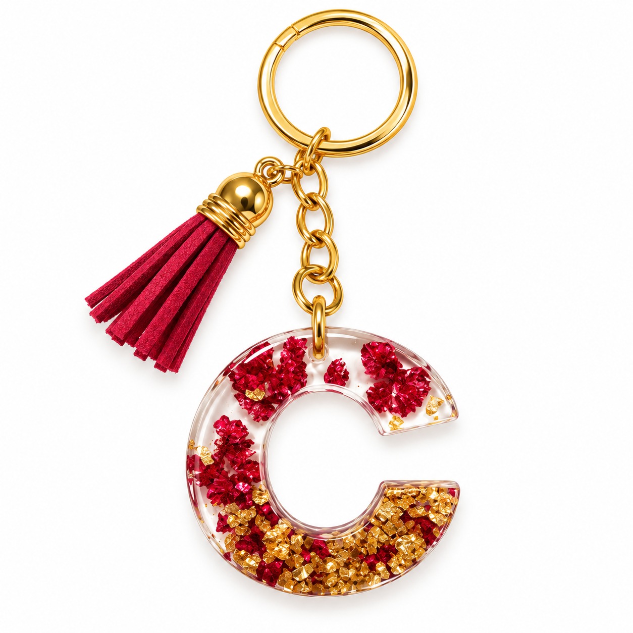 Alphabet Epoxy Resin Keychain