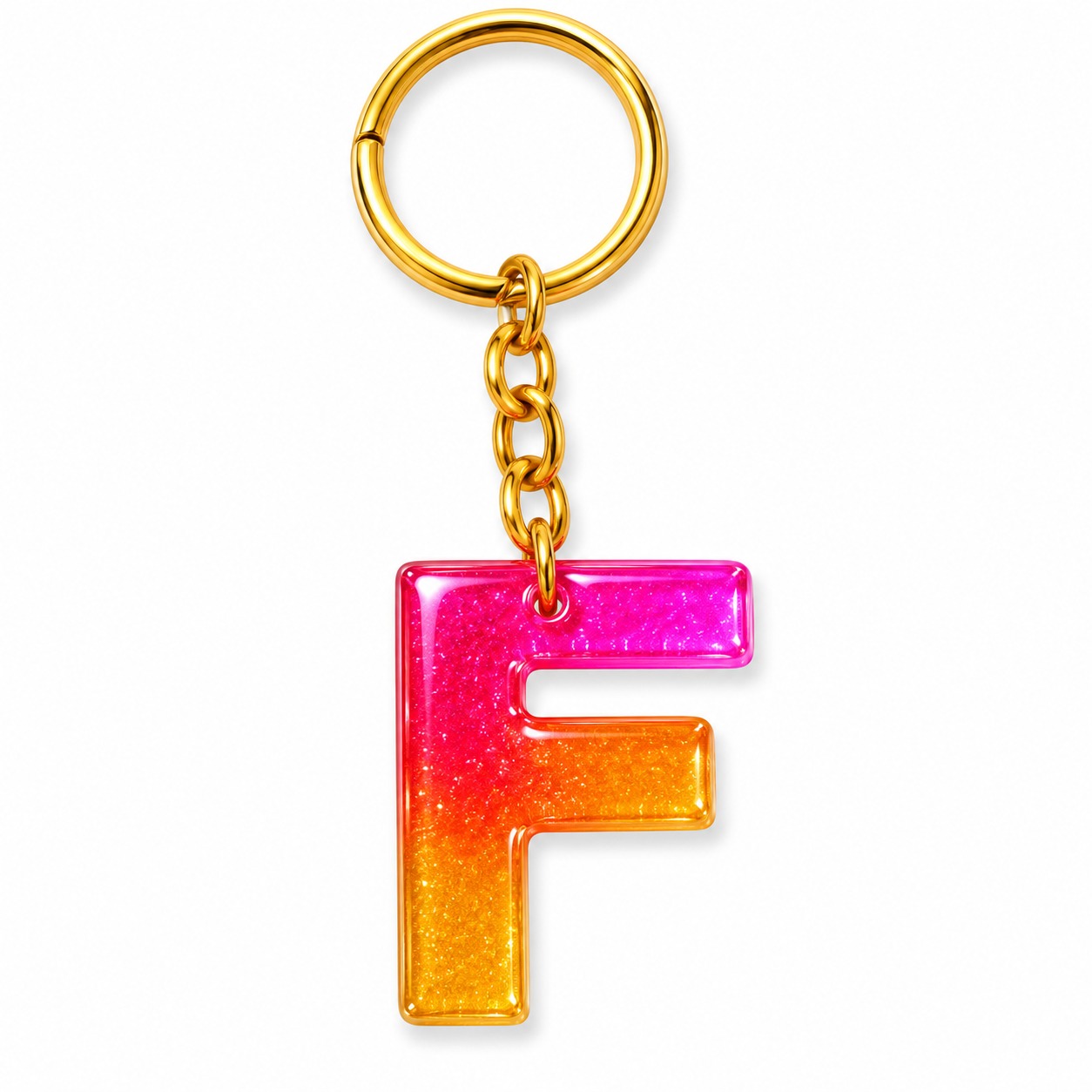 Alphabet Epoxy Resin Keychain