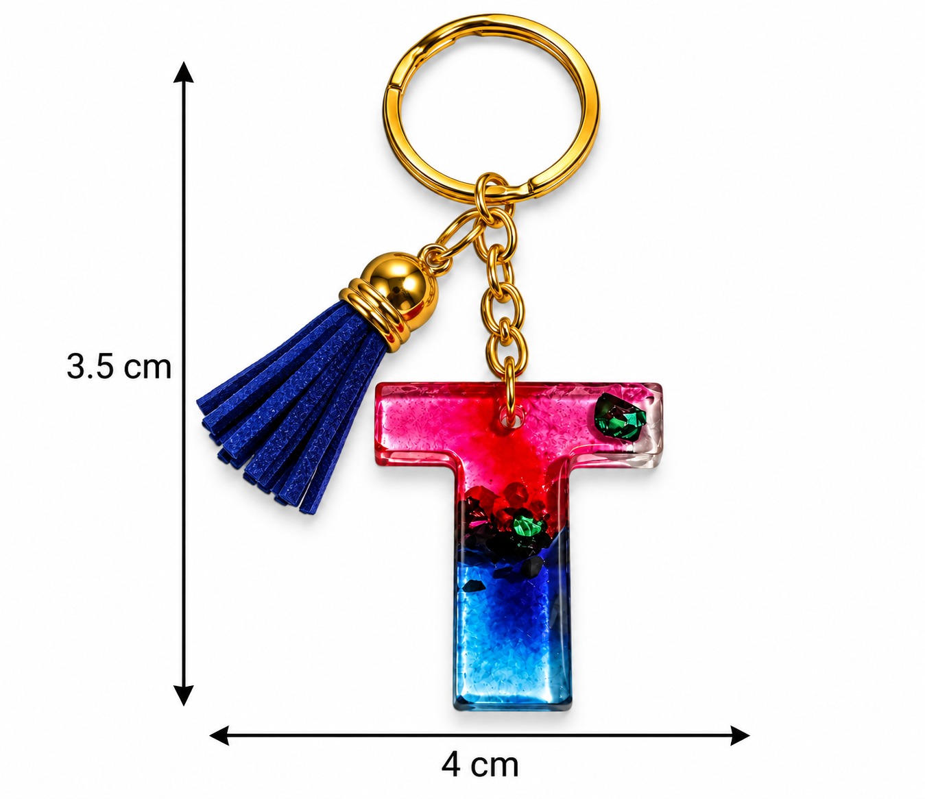 Alphabet Epoxy Resin Keychain