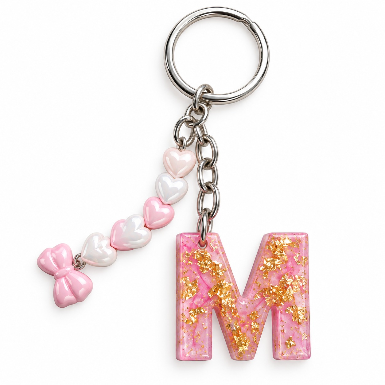 Alphabet Epoxy Resin Keychain