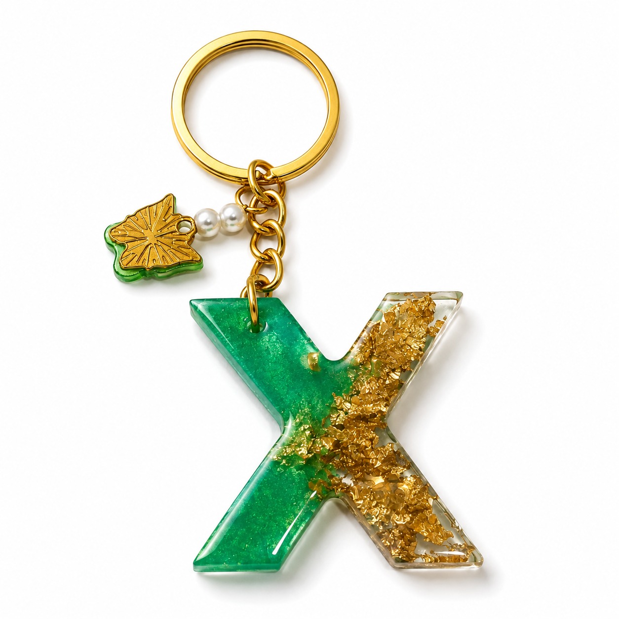 Alphabet Epoxy Resin Keychain