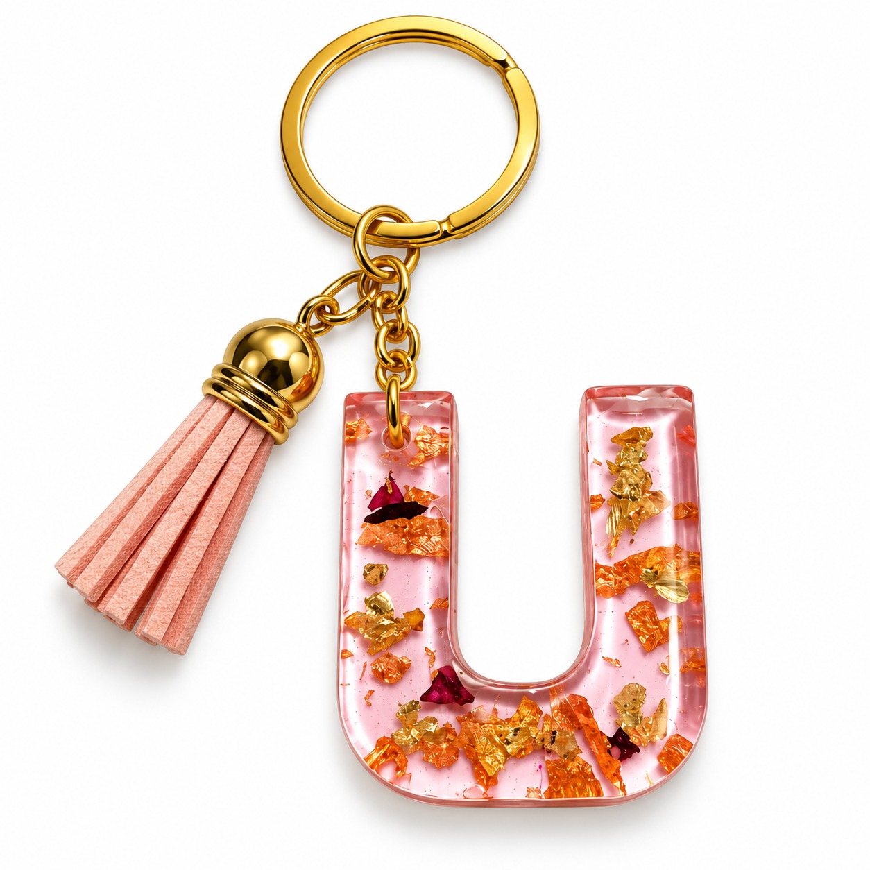 Alphabet Epoxy Resin Keychain