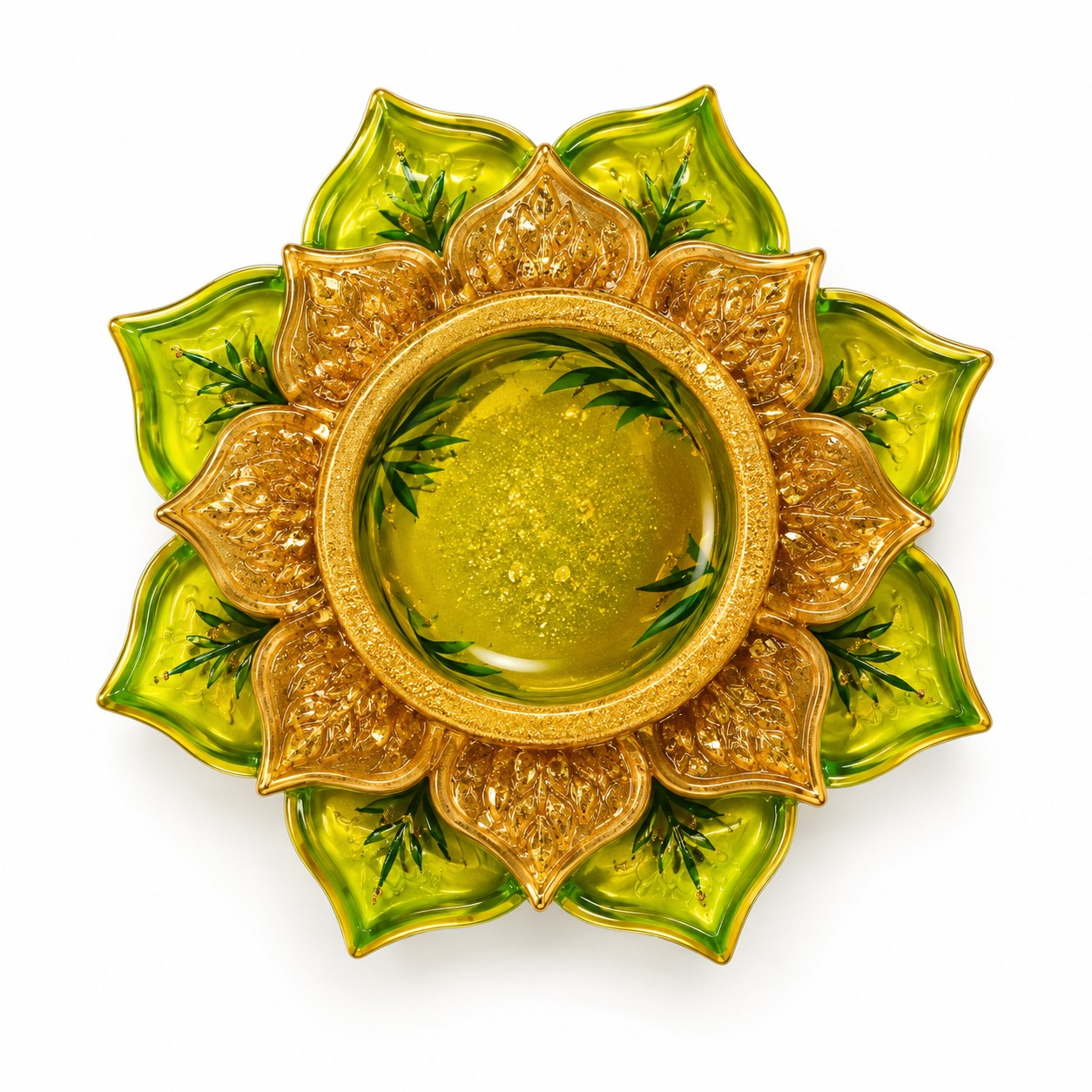 Royal Leaf Resin Candle Holder