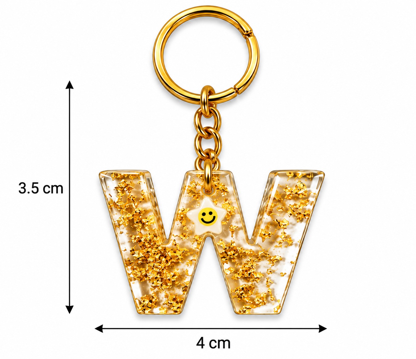 Alphabet Epoxy Resin Keychain