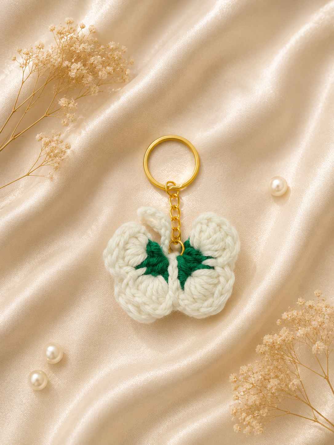 Crocheted butterfly keychains