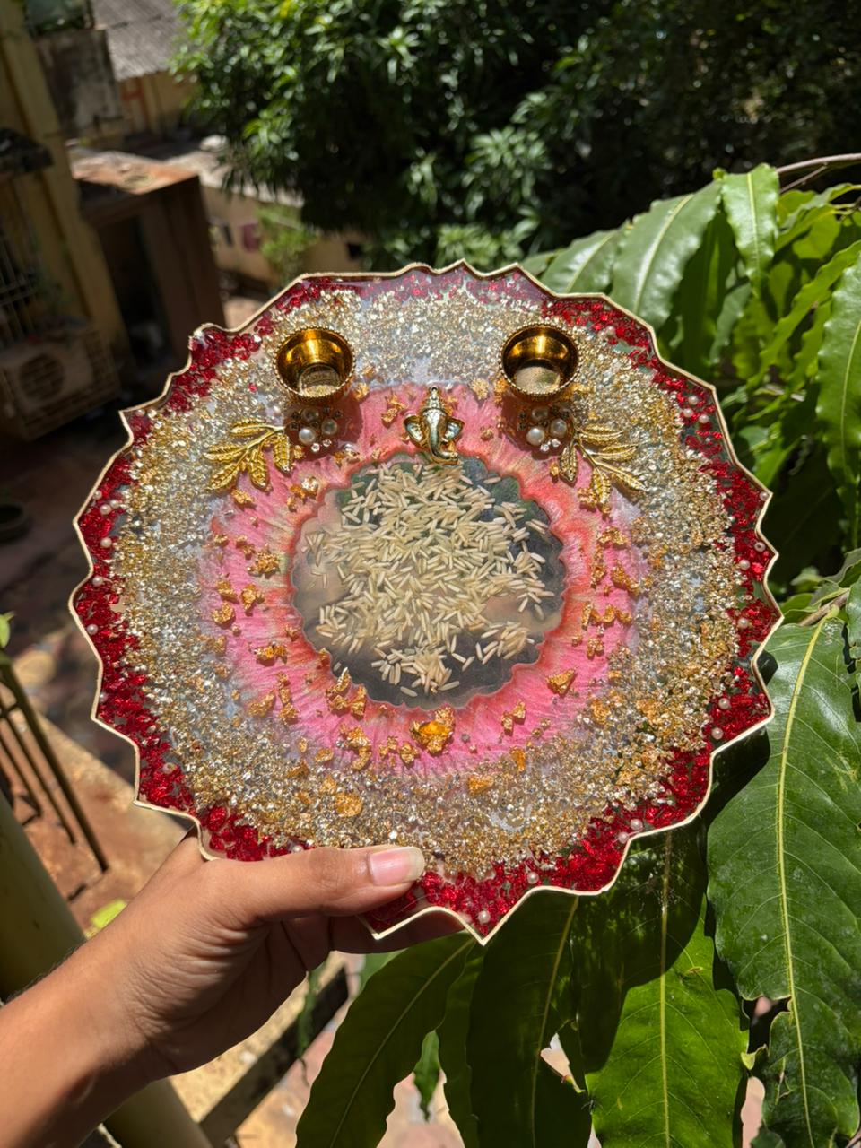 Luxury Resin Puja Thali