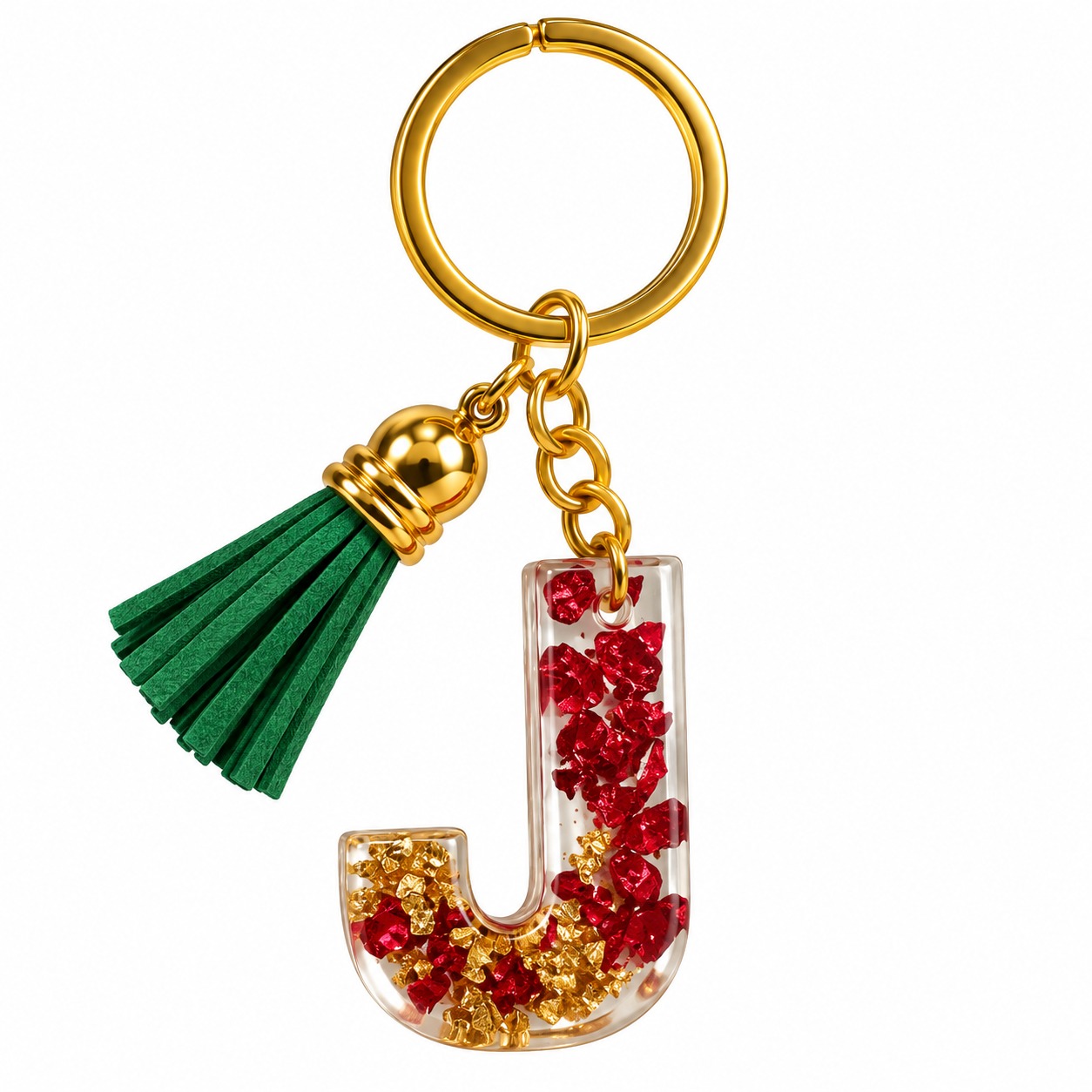 Alphabet Epoxy Resin Keychain
