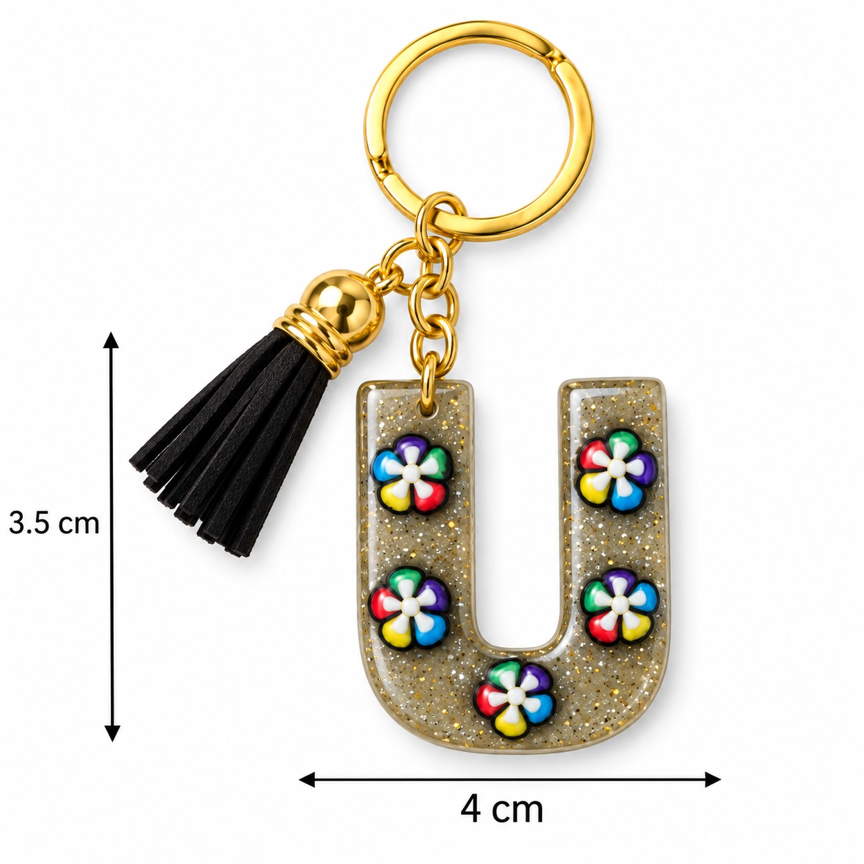 Alphabet Epoxy Resin Keychain