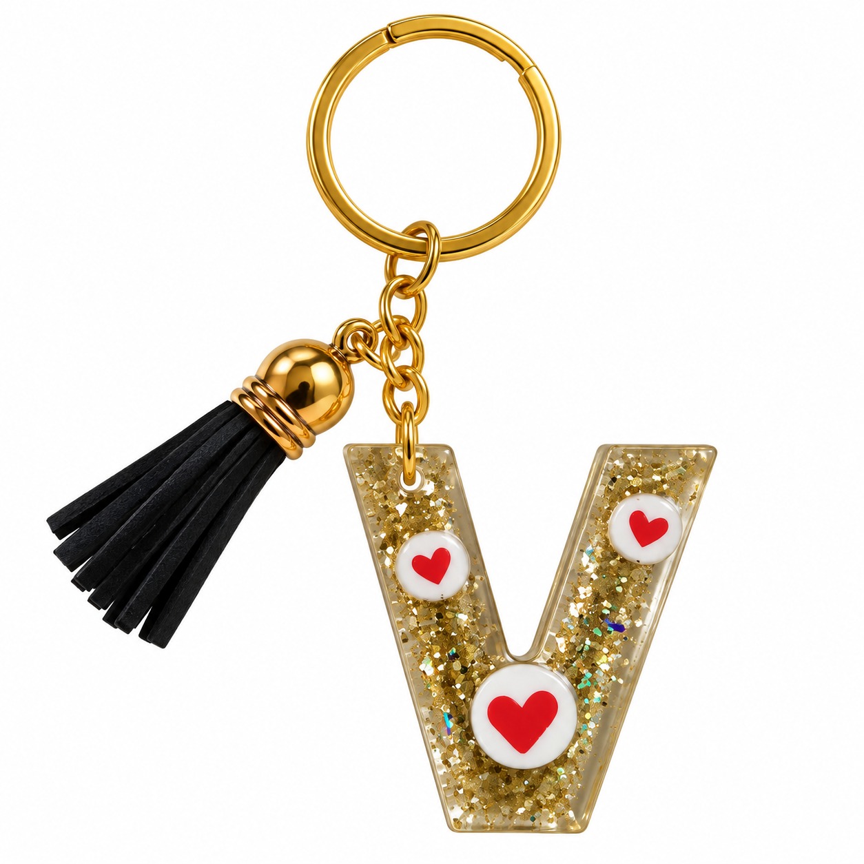 Alphabet Epoxy Resin Keychain