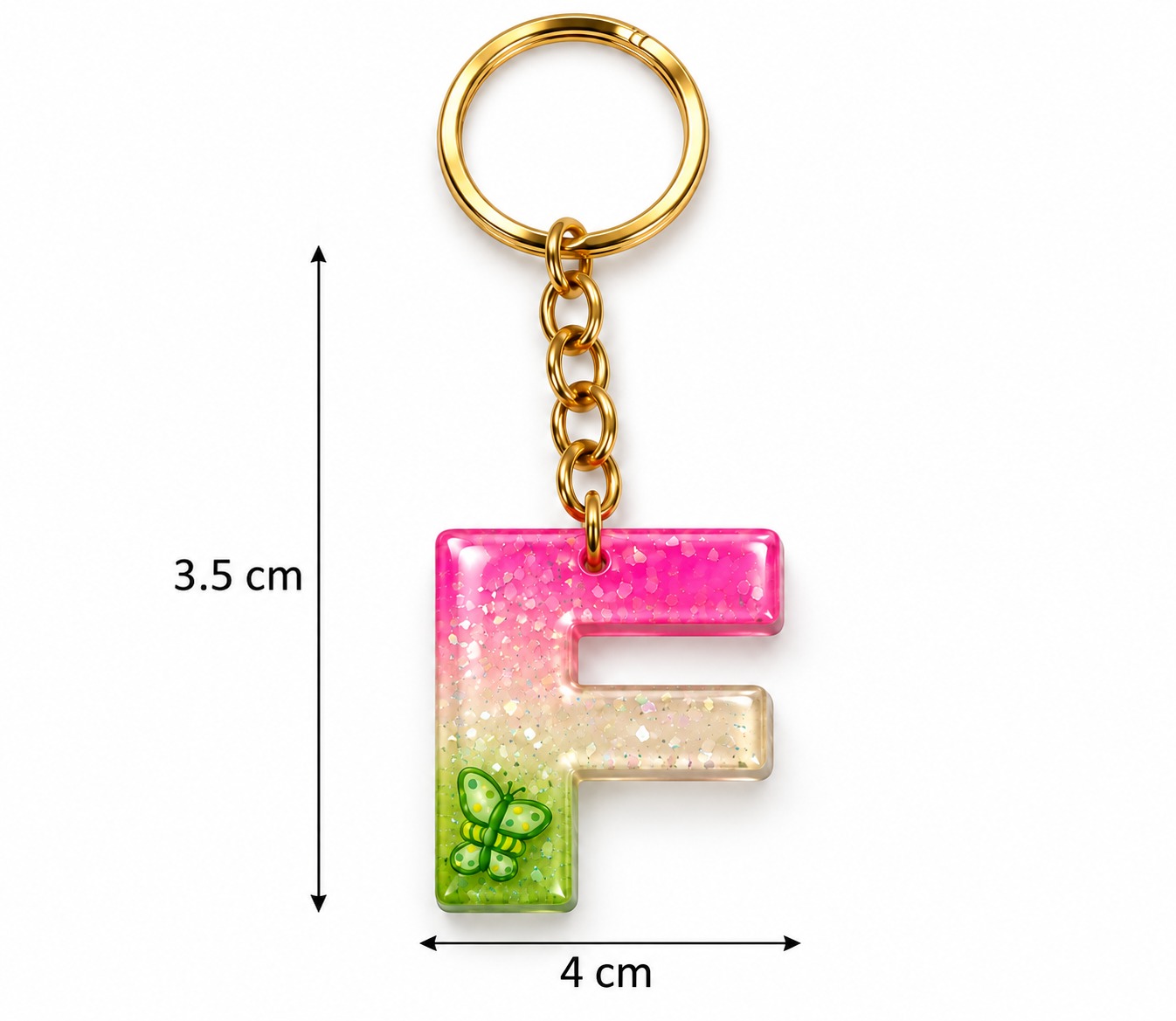 Alphabet Epoxy Resin Keychain